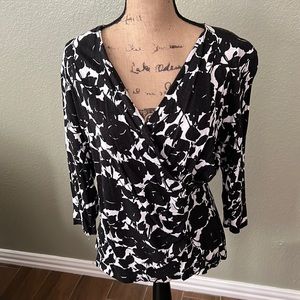 Talbots Black & White top